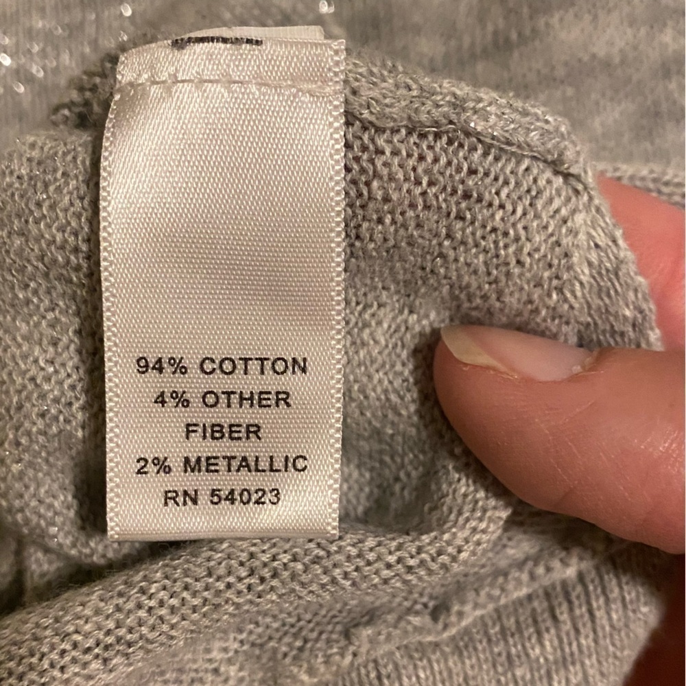 Banana Republic Gray and Silver Stripes Sz Medium - Picture 3 of 5